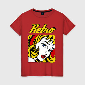 Женская футболка хлопок с принтом Retro girl в Тюмени, 100% хлопок | прямой крой, круглый вырез горловины, длина до линии бедер, слегка спущенное плечо | america | retro | америка | винтаж | ретро