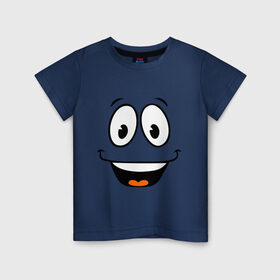 Детская футболка хлопок с принтом Радостный смайлик в Тюмени, 100% хлопок | круглый вырез горловины, полуприлегающий силуэт, длина до линии бедер | cool777 | smile | смайл | смайлик | улыбка