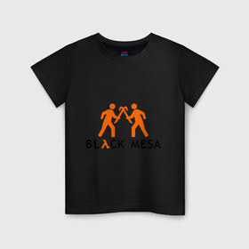 Детская футболка хлопок с принтом Black mesa Orange men в Тюмени, 100% хлопок | круглый вырез горловины, полуприлегающий силуэт, длина до линии бедер | black mesa | игры | компьютерные игры