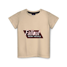 Детская футболка хлопок с принтом Fallout new vegas в Тюмени, 100% хлопок | круглый вырез горловины, полуприлегающий силуэт, длина до линии бедер | Тематика изображения на принте: fallout | логотип | ньюс вегас | постапокалиптические | фаллаут | фоллаут