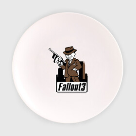 Тарелка с принтом Fallout Man with gun в Тюмени, фарфор | диаметр - 210 мм
диаметр для нанесения принта - 120 мм | Тематика изображения на принте: fallout | логотип | постапокалиптические | фаллаут | фоллаут
