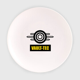 Тарелка с принтом Fallout Vault-tec в Тюмени, фарфор | диаметр - 210 мм
диаметр для нанесения принта - 120 мм | Тематика изображения на принте: fallout | логотип | постапокалиптические | фаллаут | фоллаут