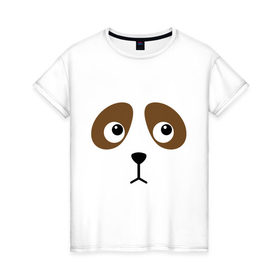 Женская футболка хлопок с принтом Грустная собачка в Тюмени, 100% хлопок | прямой крой, круглый вырез горловины, длина до линии бедер, слегка спущенное плечо | грустная собачка | животные | картинки | собака