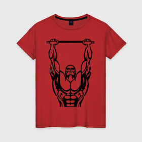 Женская футболка хлопок с принтом Street Workout K-ntxt в Тюмени, 100% хлопок | прямой крой, круглый вырез горловины, длина до линии бедер, слегка спущенное плечо | work out | workout | ворк аут | воркаут | спорт