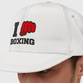 Кепка снепбек с прямым козырьком с принтом i love boxing - я люблю бокс в Тюмени, хлопок 100% |  | Тематика изображения на принте: sport | боксер | боксировать | кулак | ринг | рука | спорт | спортсмен | удар