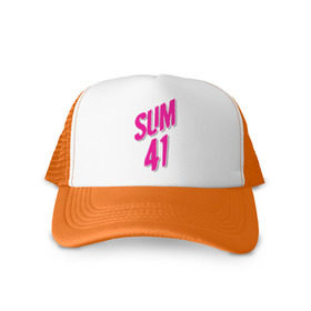 Кепка тракер с сеткой с принтом Sum 41 logo в Тюмени, трикотажное полотно; задняя часть — сетка | длинный козырек, универсальный размер, пластиковая застежка | sum 41 | музыка | панк рок | рок | сам 41