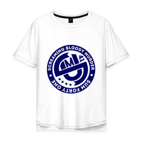 Мужская футболка хлопок Oversize с принтом Штамп Sum41 в Тюмени, 100% хлопок | свободный крой, круглый ворот, “спинка” длиннее передней части | rock | sum 41 | музыка | музыкальные стили | панк | панк рок | рок
