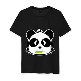 Мужская футболка хлопок с принтом Веселая панда в Тюмени, 100% хлопок | прямой крой, круглый вырез горловины, длина до линии бедер, слегка спущенное плечо. | панда