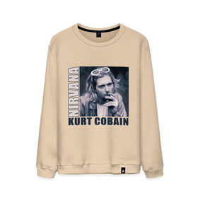 Мужской свитшот хлопок с принтом Nirvana- Kurt Cobain в Тюмени, 100% хлопок |  | kurt cobain | nirvana | группы | курт кобейн | музыка | музыкальные группы. курт | нирвана