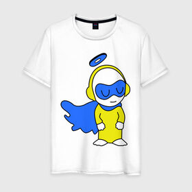 Мужская футболка хлопок с принтом Armin angel в Тюмени, 100% хлопок | прямой крой, круглый вырез горловины, длина до линии бедер, слегка спущенное плечо. | a state of trance | armin | armin van buuren | asot | армин