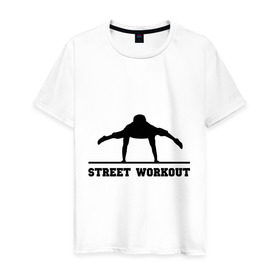 Мужская футболка хлопок с принтом Street Workout V в Тюмени, 100% хлопок | прямой крой, круглый вырез горловины, длина до линии бедер, слегка спущенное плечо. | street workout | workout | воркаут | стрит воркаут