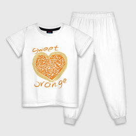Детская пижама хлопок с принтом сладкий апельсин в Тюмени, 100% хлопок |  брюки и футболка прямого кроя, без карманов, на брюках мягкая резинка на поясе и по низу штанин
 | 