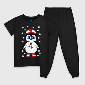 Детская пижама хлопок с принтом Пингвин в снегу в Тюмени, 100% хлопок |  брюки и футболка прямого кроя, без карманов, на брюках мягкая резинка на поясе и по низу штанин
 | Тематика изображения на принте: пингвин