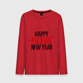 Мужской лонгслив хлопок с принтом Happy fucking New Year в Тюмени, 100% хлопок |  | 2013 | happy new year | new year | нг | новый год | новый год 2013 | с новым годом