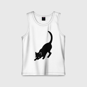 Детская майка хлопок с принтом Черная/Белая кошечка в Тюмени,  |  | влюбленная кошка | влюбленный котенок | киса | китти | кот | котенок | кошка | кошки | прикольные картинки | черная белая кошечка