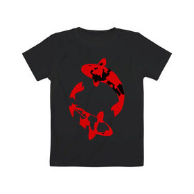 Детская футболка хлопок с принтом Карпы кои (koi fish) в Тюмени, 100% хлопок | круглый вырез горловины, полуприлегающий силуэт, длина до линии бедер | koi fish | животные | искусство | карпы | карпы кои | прикольные картинки | рыбы | япония | японское