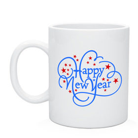 Кружка с принтом Happy New Year! в Тюмени, керамика | объем — 330 мл, диаметр — 80 мм. Принт наносится на бока кружки, можно сделать два разных изображения | Тематика изображения на принте: 2013 | happy new year | new year | ny | год змеи | новый год | новый год 2013