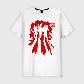 Мужская футболка премиум с принтом Walking dead 3 heroes в Тюмени, 92% хлопок, 8% лайкра | приталенный силуэт, круглый вырез ворота, длина до линии бедра, короткий рукав | walking dead | живые мертвецы | сериалы