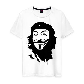 Мужская футболка хлопок с принтом вендетта чегевара - vendetta chegevara в Тюмени, 100% хлопок | прямой крой, круглый вырез горловины, длина до линии бедер, слегка спущенное плечо. | че гевара