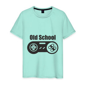 Мужская футболка хлопок с принтом Old school в Тюмени, 100% хлопок | прямой крой, круглый вырез горловины, длина до линии бедер, слегка спущенное плечо. | old school