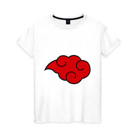 Женская футболка хлопок с принтом Облако (Акацуки) в Тюмени, 100% хлопок | прямой крой, круглый вырез горловины, длина до линии бедер, слегка спущенное плечо | облако | орнамент | трайблы | узор | узоры