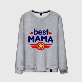 Мужской свитшот хлопок с принтом Best mama logo в Тюмени, 100% хлопок |  | best mama | в подарок маме | для мамы | для родственников | лучшая мама | подарок маме | самые лучшие | семья