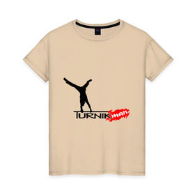 Женская футболка хлопок с принтом Turnikman 2013 в Тюмени, 100% хлопок | прямой крой, круглый вырез горловины, длина до линии бедер, слегка спущенное плечо | workout | воркаут | тренажеры | турникмен | турникмэн