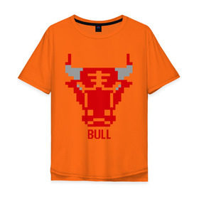 Мужская футболка хлопок Oversize с принтом Бык ( BuLL ) в Тюмени, 100% хлопок | свободный крой, круглый ворот, “спинка” длиннее передней части | bull | бык | красный бык | редбул