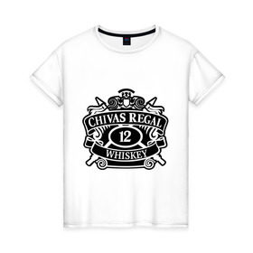 Женская футболка хлопок с принтом Chivas Regal whiskey в Тюмени, 100% хлопок | прямой крой, круглый вырез горловины, длина до линии бедер, слегка спущенное плечо | club | виски | для барменов | клубные