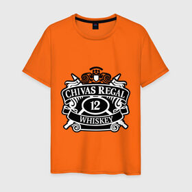 Мужская футболка хлопок с принтом Chivas Regal whiskey в Тюмени, 100% хлопок | прямой крой, круглый вырез горловины, длина до линии бедер, слегка спущенное плечо. | club | виски | для барменов | клубные