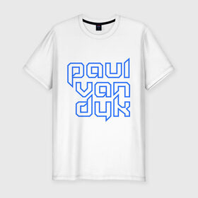 Мужская футболка премиум с принтом Paul Van Dyk контур в Тюмени, 92% хлопок, 8% лайкра | приталенный силуэт, круглый вырез ворота, длина до линии бедра, короткий рукав | club | evolution | paul van dyk | trance | клубная музыка | пол ван дюк | транс