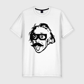 Мужская футболка премиум с принтом Dubstep Einstein (Дабстеп Эйнштейн) в Тюмени, 92% хлопок, 8% лайкра | приталенный силуэт, круглый вырез ворота, длина до линии бедра, короткий рукав | dubstep | даб | дабстеп | эйнштейн