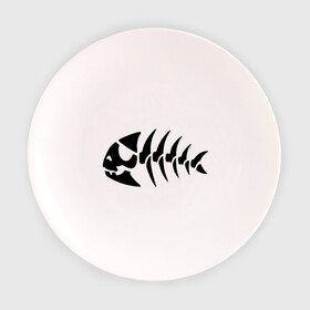 Тарелка с принтом Рыба-пират в Тюмени, фарфор | диаметр - 210 мм
диаметр для нанесения принта - 120 мм | Тематика изображения на принте: скелет