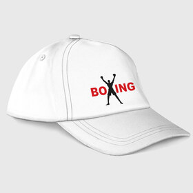Бейсболка с принтом Boxing! в Тюмени, 100% хлопок | классический козырек, металлическая застежка-регулятор размера | Тематика изображения на принте: бокс | боксер | боксировать | перчатки | спорт | спортсмен