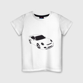 Детская футболка хлопок с принтом Porsche (порше) в Тюмени, 100% хлопок | круглый вырез горловины, полуприлегающий силуэт, длина до линии бедер | auto | авто | порше | тачки