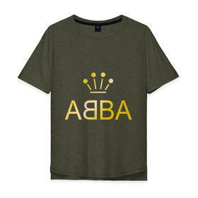 Мужская футболка хлопок Oversize с принтом ABBA золото в Тюмени, 100% хлопок | свободный крой, круглый ворот, “спинка” длиннее передней части | abba | абба | музыка