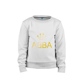 Детский свитшот хлопок с принтом ABBA золото в Тюмени, 100% хлопок | круглый вырез горловины, эластичные манжеты, пояс и воротник | abba | абба | музыка