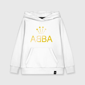 Детская толстовка хлопок с принтом ABBA золото в Тюмени, 100% хлопок | Круглый горловой вырез, эластичные манжеты, пояс, капюшен | Тематика изображения на принте: abba | абба | музыка