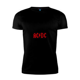 Мужская футболка премиум с принтом AC/DC в Тюмени, 92% хлопок, 8% лайкра | приталенный силуэт, круглый вырез ворота, длина до линии бедра, короткий рукав | ac dc | acdc | acds | acdsee | asds | heavy metal | metal | rock | trash metal | метал | металл | рок | рок группа | трэш метал | хеви метал | эйсидиси
