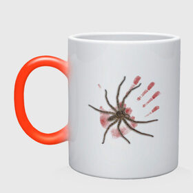 Кружка хамелеон с принтом Реалистичный паук в Тюмени, керамика | меняет цвет при нагревании, емкость 330 мл | Тематика изображения на принте: 