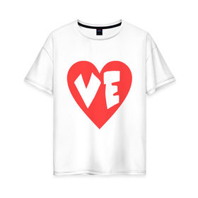 Женская футболка хлопок Oversize с принтом Вторая половинка любви в Тюмени, 100% хлопок | свободный крой, круглый ворот, спущенный рукав, длина до линии бедер
 | love | для влюбленных | для двоих | любовь | парные | сердечко | сердце