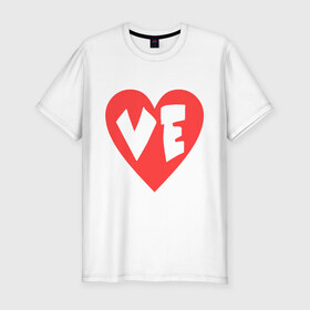 Мужская футболка премиум с принтом Вторая половинка любви в Тюмени, 92% хлопок, 8% лайкра | приталенный силуэт, круглый вырез ворота, длина до линии бедра, короткий рукав | love | для влюбленных | для двоих | любовь | парные | сердечко | сердце