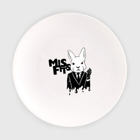 Тарелка с принтом Кролик misfits в Тюмени, фарфор | диаметр - 210 мм
диаметр для нанесения принта - 120 мм | misfits