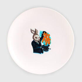 Тарелка с принтом Кролик-психопат в Тюмени, фарфор | диаметр - 210 мм
диаметр для нанесения принта - 120 мм | misfits