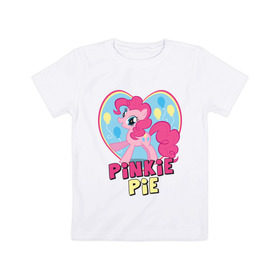 Детская футболка хлопок с принтом Pinkie Pie in my heart в Тюмени, 100% хлопок | круглый вырез горловины, полуприлегающий силуэт, длина до линии бедер | heart | pinkie | pinkie pie in my heart | pony | детские | мой маленький пони | пони
