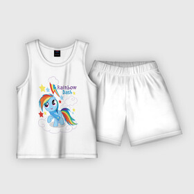 Детская пижама с шортами хлопок с принтом Rainbow Dash в Тюмени,  |  | dash | pony | rainbow | rainbow dash | детские | мой маленький пони | пони