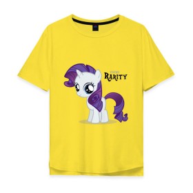 Мужская футболка хлопок Oversize с принтом Young Rarity в Тюмени, 100% хлопок | свободный крой, круглый ворот, “спинка” длиннее передней части | rarity | young | young rarity | детские | мой маленький пони | пони