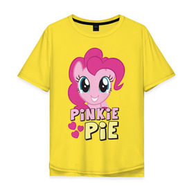 Мужская футболка хлопок Oversize с принтом Красавица Пинки Пай в Тюмени, 100% хлопок | свободный крой, круглый ворот, “спинка” длиннее передней части | pony | детские | красавица пинки пай | мой маленький пони | пинки пай | пони