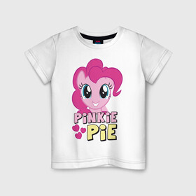 Детская футболка хлопок с принтом Красавица Пинки Пай в Тюмени, 100% хлопок | круглый вырез горловины, полуприлегающий силуэт, длина до линии бедер | pony | детские | красавица пинки пай | мой маленький пони | пинки пай | пони