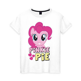 Женская футболка хлопок с принтом Красавица Пинки Пай в Тюмени, 100% хлопок | прямой крой, круглый вырез горловины, длина до линии бедер, слегка спущенное плечо | pony | детские | красавица пинки пай | мой маленький пони | пинки пай | пони